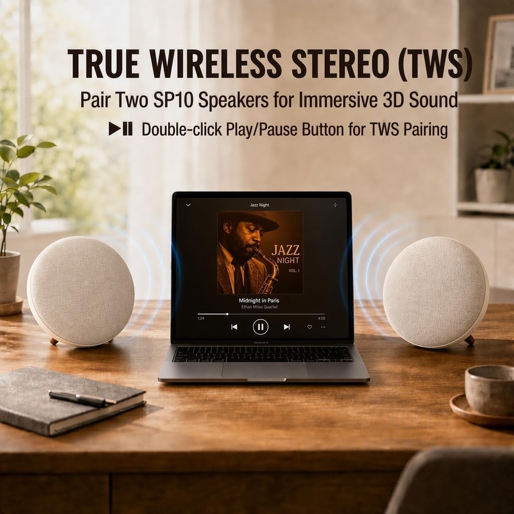 Fabric-covered Bluetooth speaker